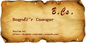Bognár Csenger névjegykártya